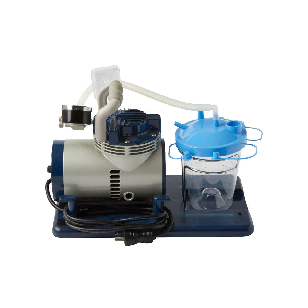 Medline Portable Vac-Assist Suction Aspirator with 800 cc Canister - Gray/Blue