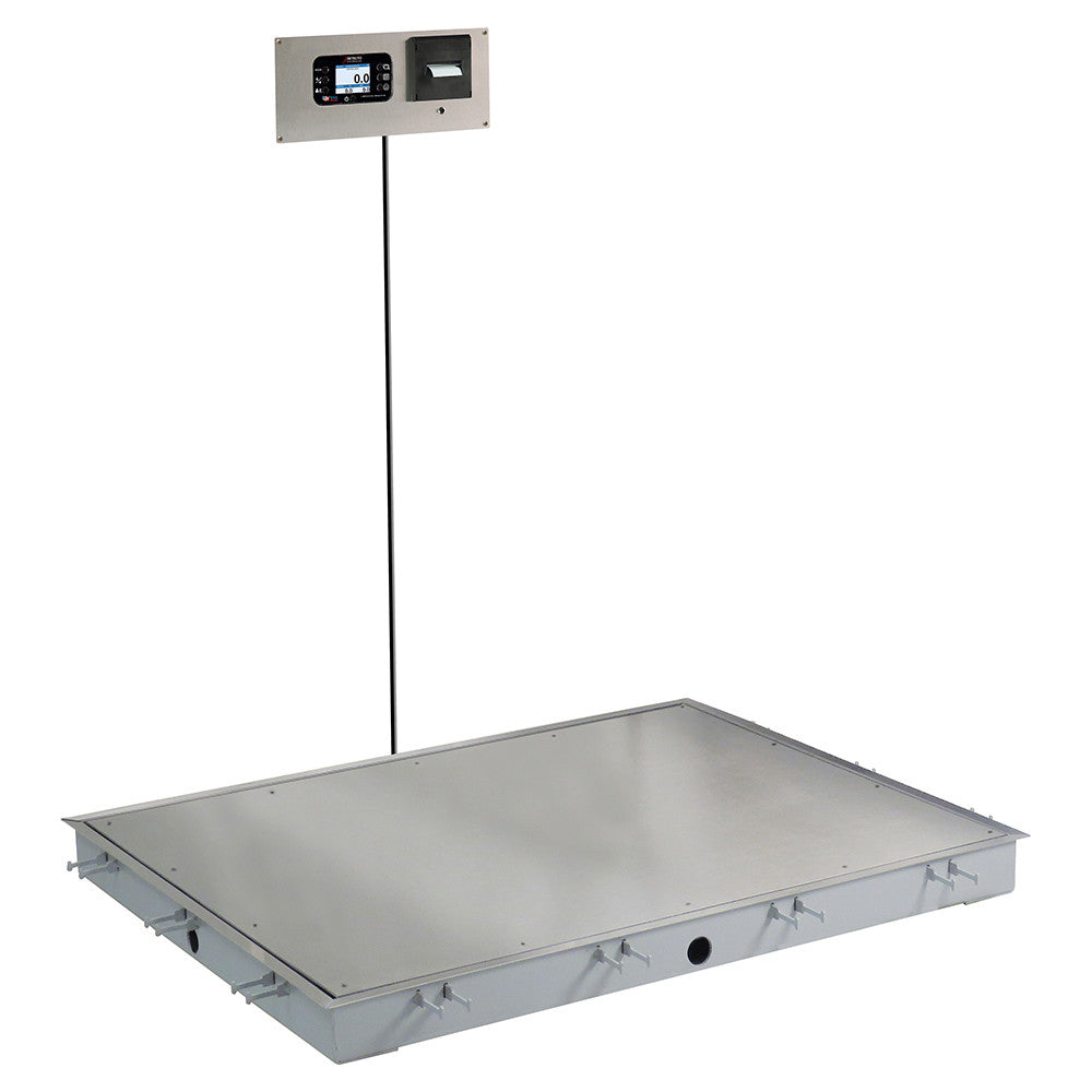 Detecto Solace In-Floor Stainless Steel Dialysis Scale with Printer - 48" x 36" SS Deck