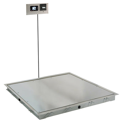 Detecto Solace In-Floor Stainless Steel Dialysis Scale with Printer - 48" x 48" SS Deck