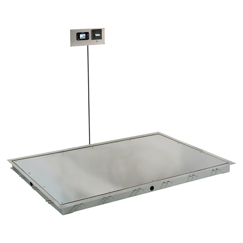 Detecto Solace In-Floor Stainless Steel Dialysis Scale with Printer - 72" x 48" SS Deck