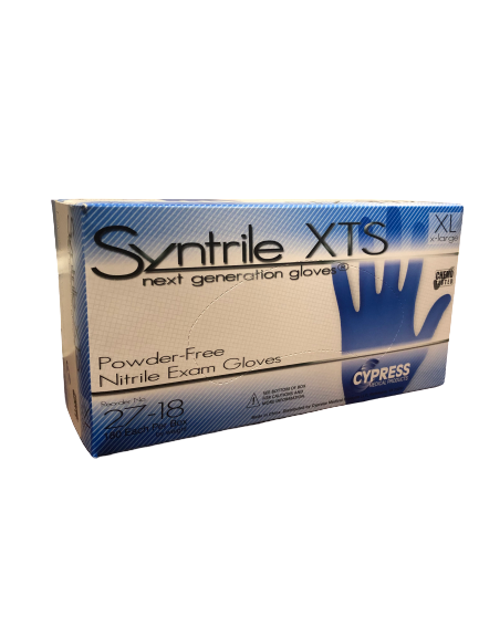 Syntrile XTS Powder Free Cuff Length Chemo tested Nitrile Exam Gloves - Extra Large (200 count)