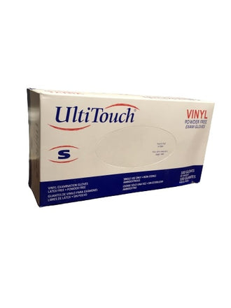 UltiTouch Vinyl Exam Glove White - Small 100 Count - No Insurance Medical Supplies