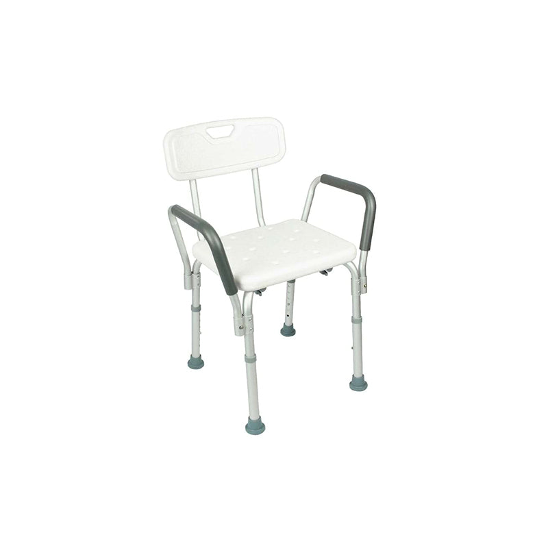 Vive Health Shower Chair with Backrest and Armrests - White