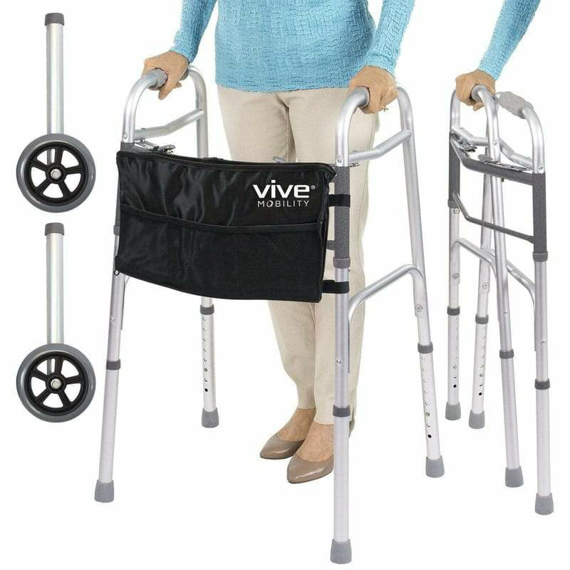 Vive Health Mobility Folding Walker - Black