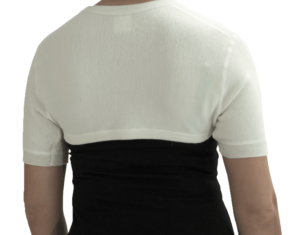 MAXAR Angora Upper Back and Shoulder Warming Support - White