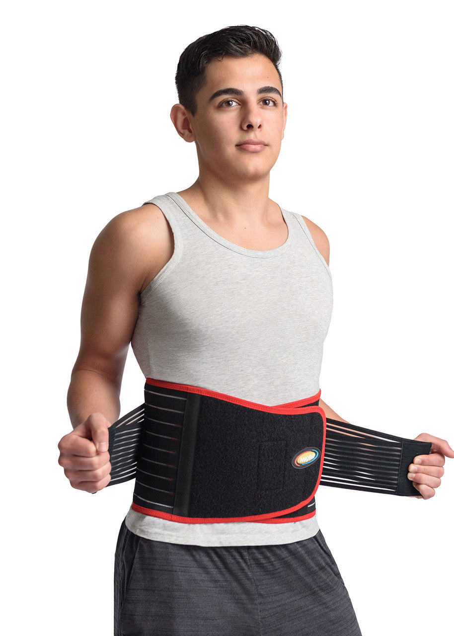 MAXAR Bio-Magnetic Back Support Belt - Black w/Red Trim - No Insurance Medical Supplies