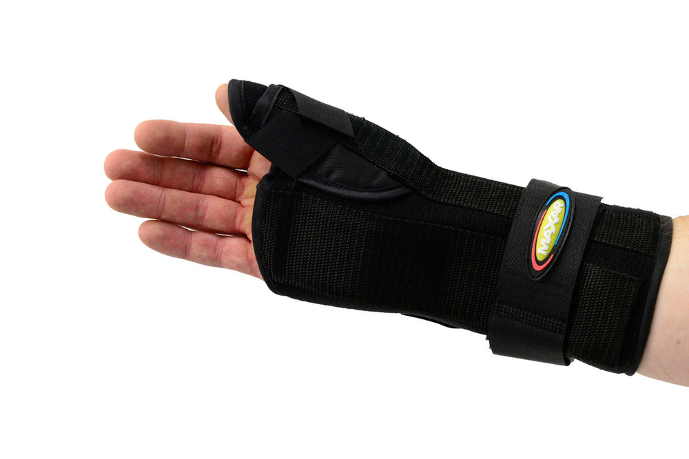 MAXAR Wrist Splint with Abducted Thumb - Left Hand - Black