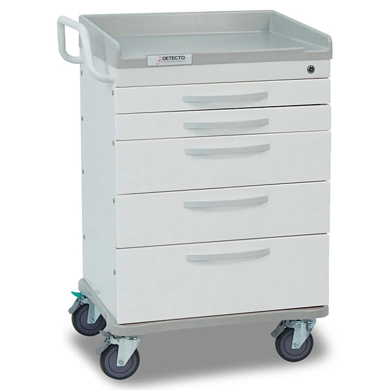 Detecto Rescue Series General Purpose 5 Drawers Medical Cart - White