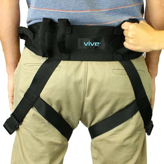 Vive Health Transfer Belt with Leg Straps - Black