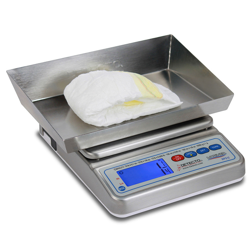 Detecto Mariner Weight Diaper Scale With Tray, 7.5" X 9.75"