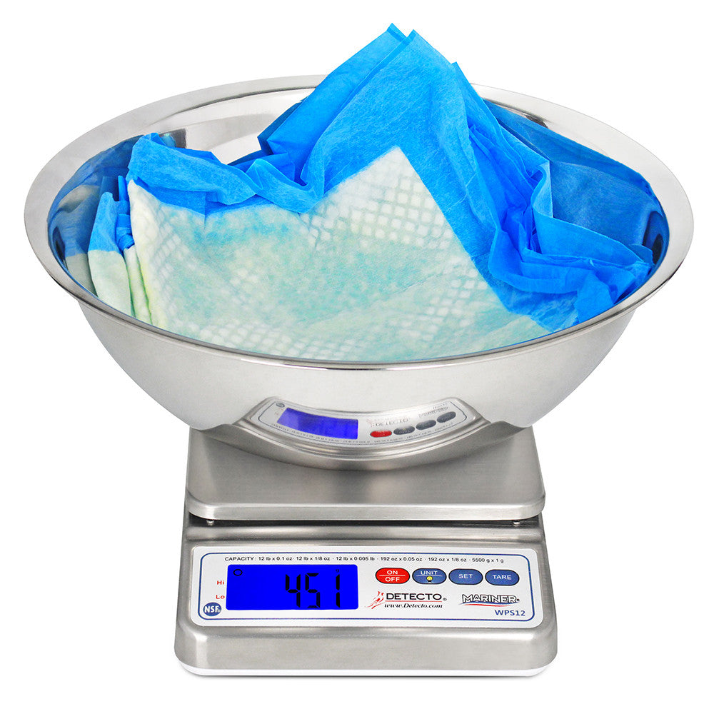 Detecto Mariner Weight Diaper Scale With Utility Bowl, 12 lb