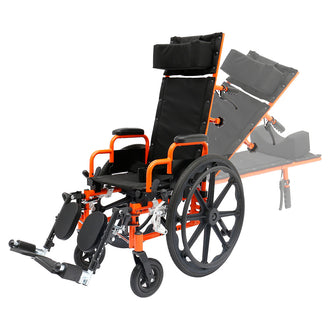 Circle Specialty Ziggo Pro Reclining Wheelchair - Orange, 12 inch