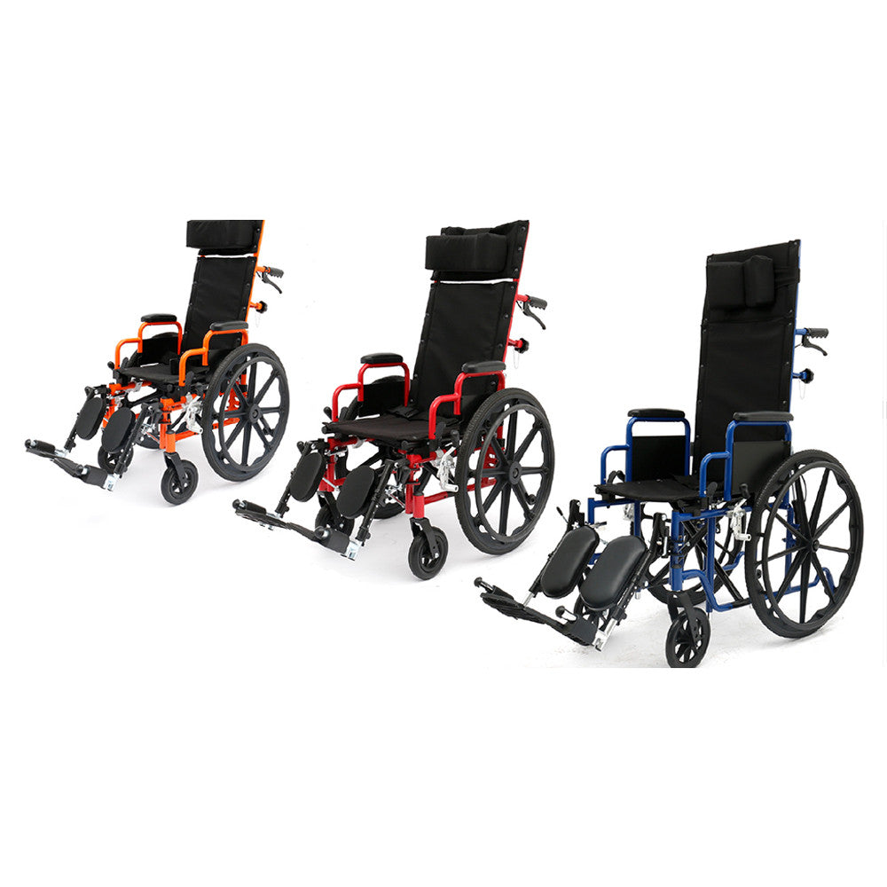 Circle Specialty Ziggo Pro Reclining Wheelchair - Red, 14 inch