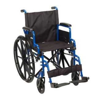 Blue Streak Wheelchair with Flip Back Desk Arms, Swing Away Footrests, 16" Seat