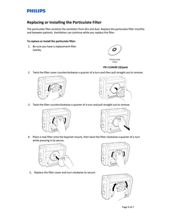 Particulate Filter for Trilogy Evo and EV300 Ventilator - 10 Pack