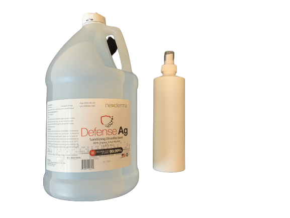 Nexderma Defense Ag Sanitizing Disinfectant w/Spray Bottle - 1 Gallon - No Insurance Medical Supplies