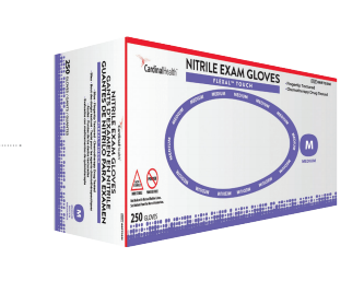 Cardinal Flexal Touch w/Textured Fingertips Nitrile Exam Gloves - Medium 250 Count - No Insurance Medical Supplies