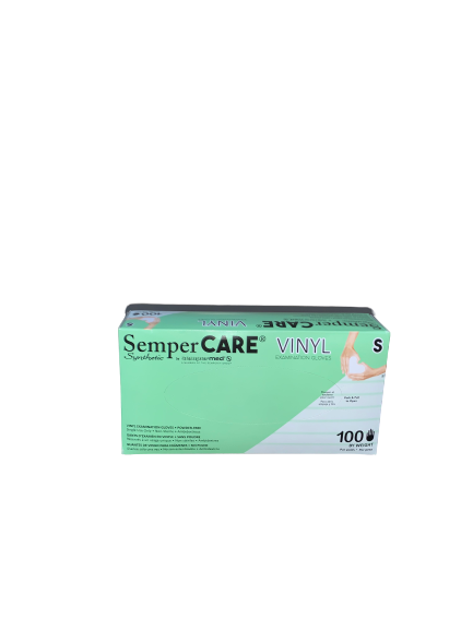 SemperCARE Synthetic Vinyl Examination Gloves - Small 100 Count