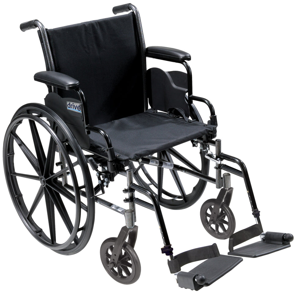 Cruiser III Light Weight Wheelchair with Flip Back Removable Arms, Desk Arms, 18" Seat, Without Legrests