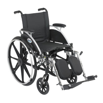 Viper Wheelchair with Flip Back Removable Arms, Desk Arms, Elevating Leg Rests, 14" Seat