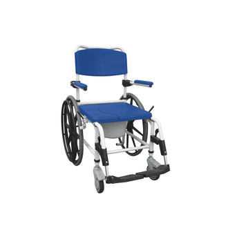 Aluminum Shower Mobile Commode Transport Chair - No Insurance Medical Supplies