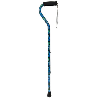 Foam Grip Offset Handle Walking Cane, Swirl - No Insurance Medical Supplies