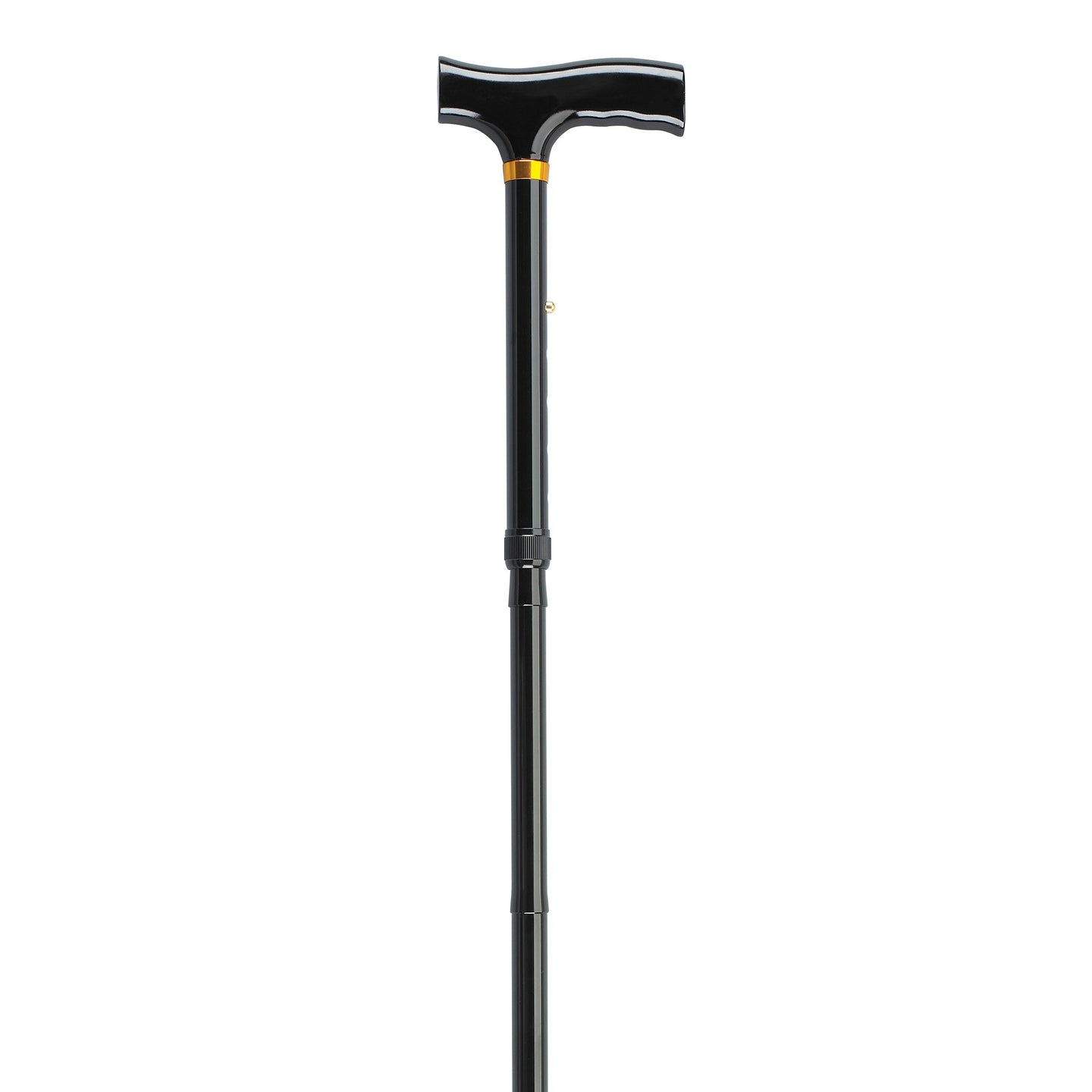 Lightweight Adjustable Folding Cane with T Handle, Black - No Insurance Medical Supplies