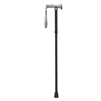 Adjustable Lightweight Folding Cane with Gel Hand Grip, Black - No Insurance Medical Supplies