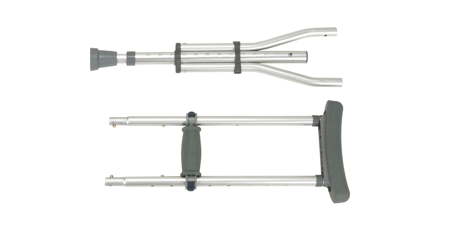 Knock Down Universal Aluminum Crutches, 1 Pair - No Insurance Medical Supplies