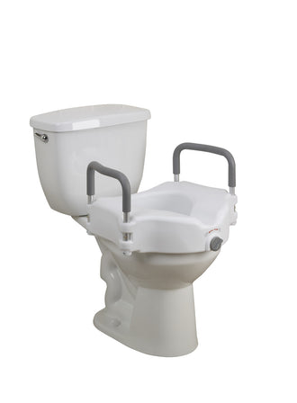 Elevated Raised Toilet Seat with Removable Padded Arms - No Insurance Medical Supplies