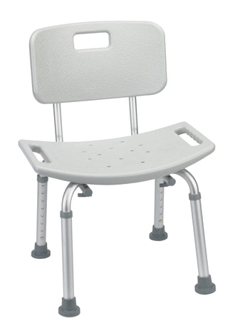 Bathroom Safety Shower Tub Bench Chair with Back, Gray - No Insurance Medical Supplies