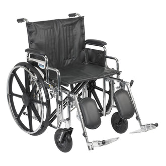 Sentra Extra Heavy Duty Wheelchair, Detachable Desk Arms, Elevating Leg Rests, 22" Seat