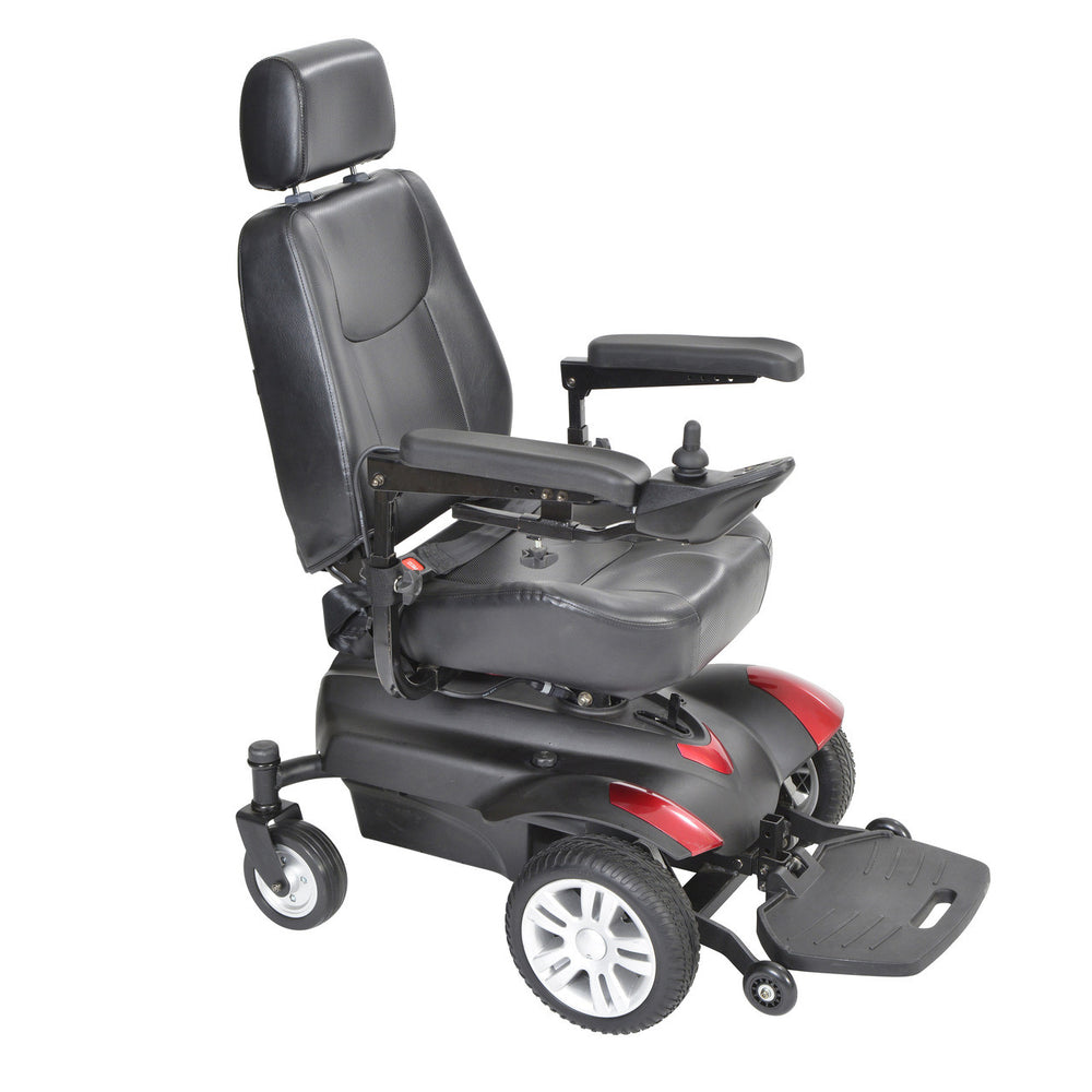 Titan Transportable Front Wheel Power Wheelchair, Full Back Captain's Seat, 16" x 16"