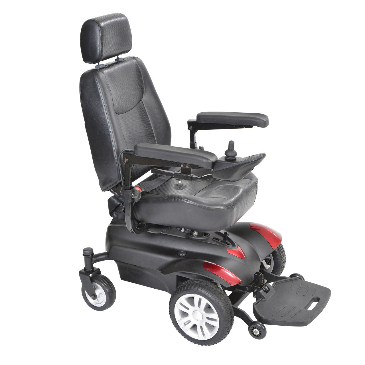 Titan Transportable Front Wheel Power Wheelchair, Full Back Captain's Seat, 20" x 20" - No Insurance Medical Supplies