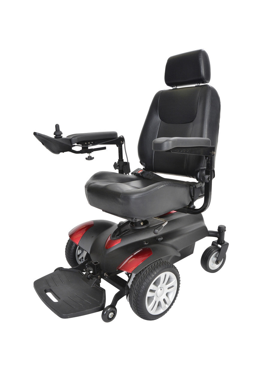 Titan Transportable Front Wheel Power Wheelchair, Full Back Captain's Seat, 20" x 18"